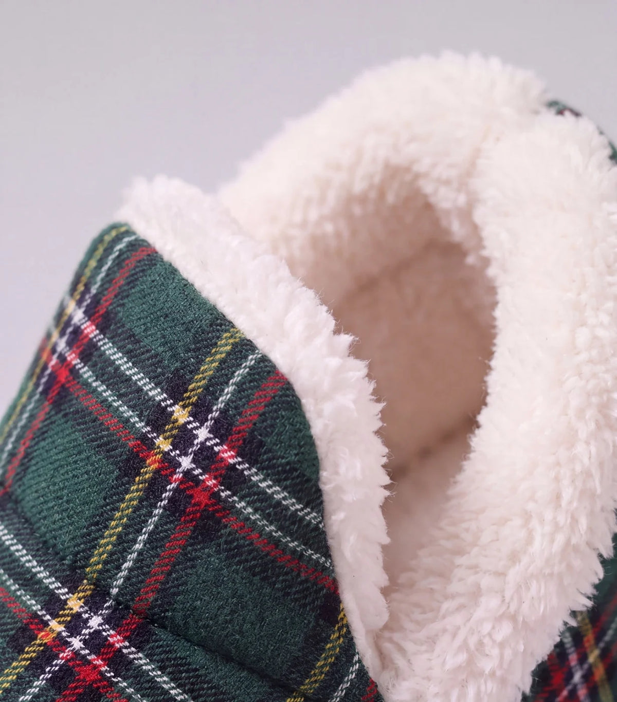 Pantoufles Nuage Enfant — Tartan vert
