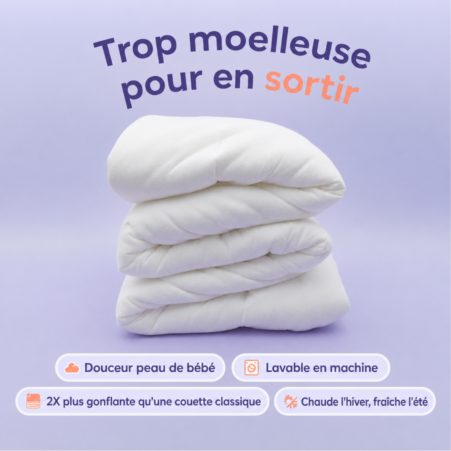 Couette Nuage 2X™ – Ultra-gonflante et thermorégulante
