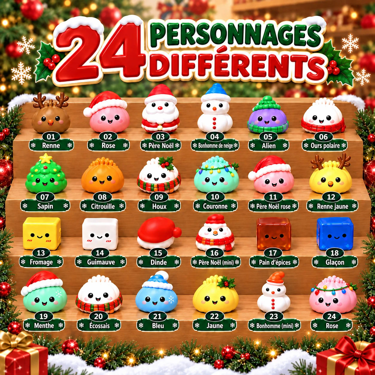 Les 24 personnages squishy dumplings