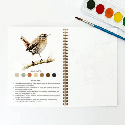 Page modèle avec palette de couleurs et instructions pas à pas