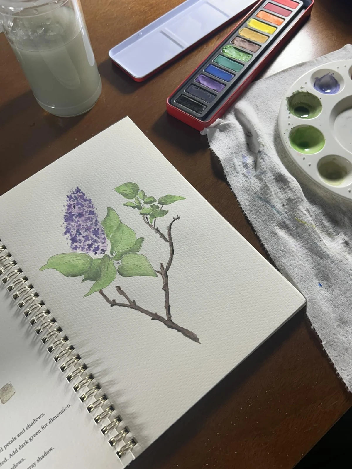 Photo client : lilas peint à l'aquarelle