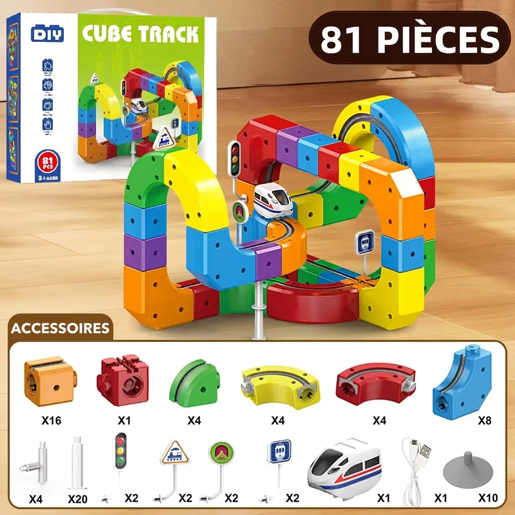 Coffret 81 pièces + 1 petit train offert : contenu et accessoires