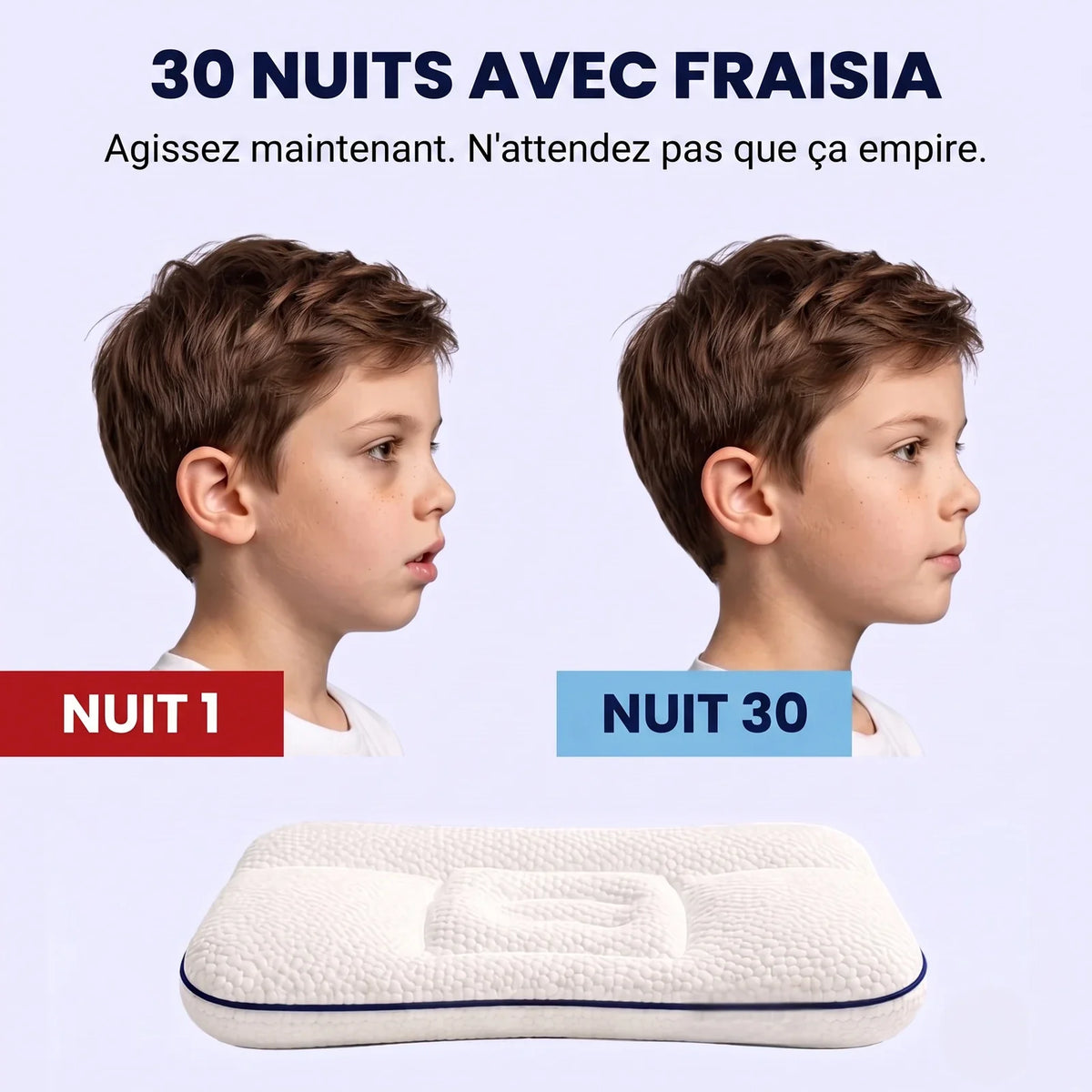 Avant / après : 30 nuits avec le coussin enfant Fraisia
