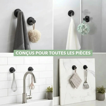 Crochets Ventouse Sans Perçage – Lot de 4