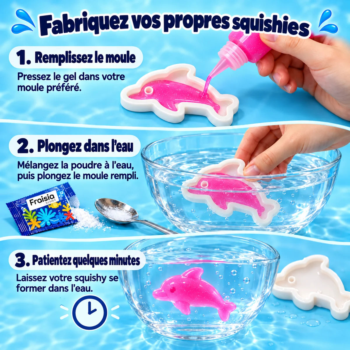 Fabriquez vos propres squishies en 3 étapes : remplir, plonger, patienter