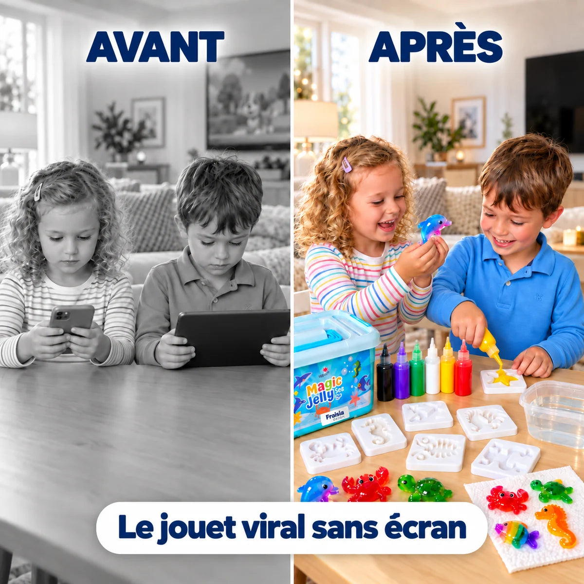 Avant / après : le jouet viral sans écran
