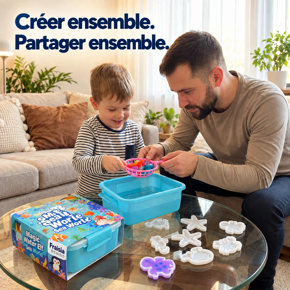 Créer ensemble, partager ensemble : père et enfant avec le kit Magic Water
