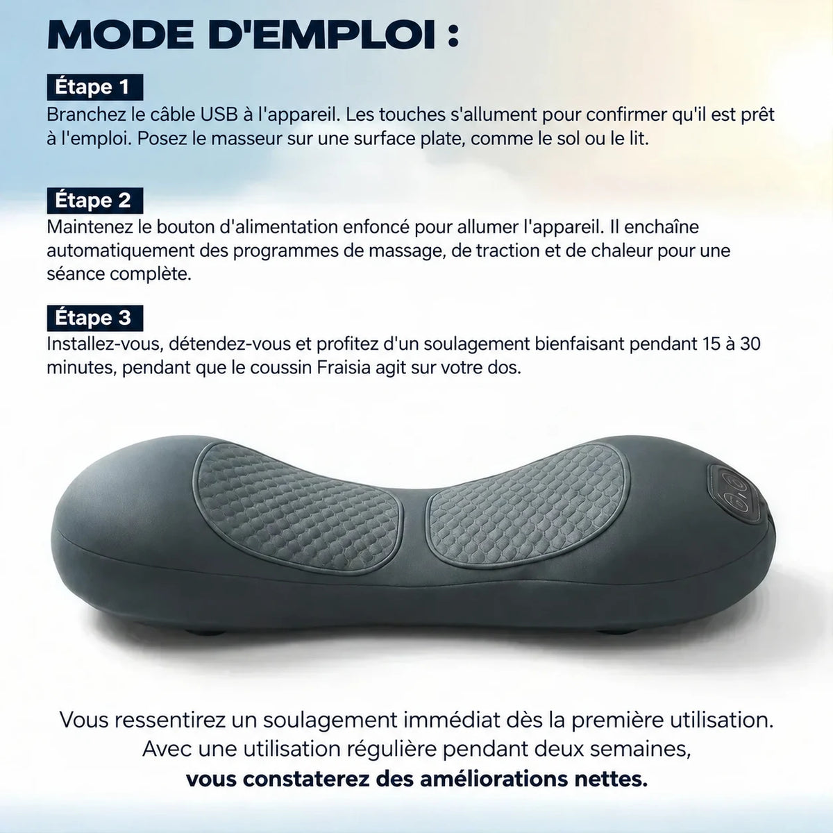 Mode d'emploi du coussin lombaire