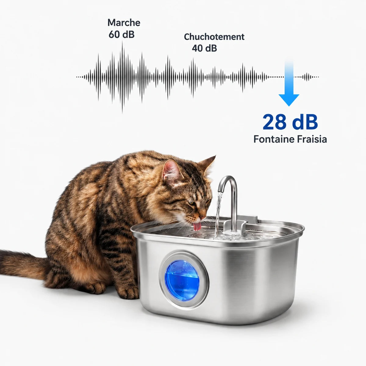 Fontaine ultra silencieuse 28 dB
