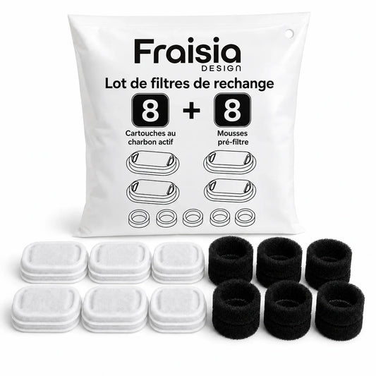 Lot de 8 filtres de rechange pour fontaine à chat