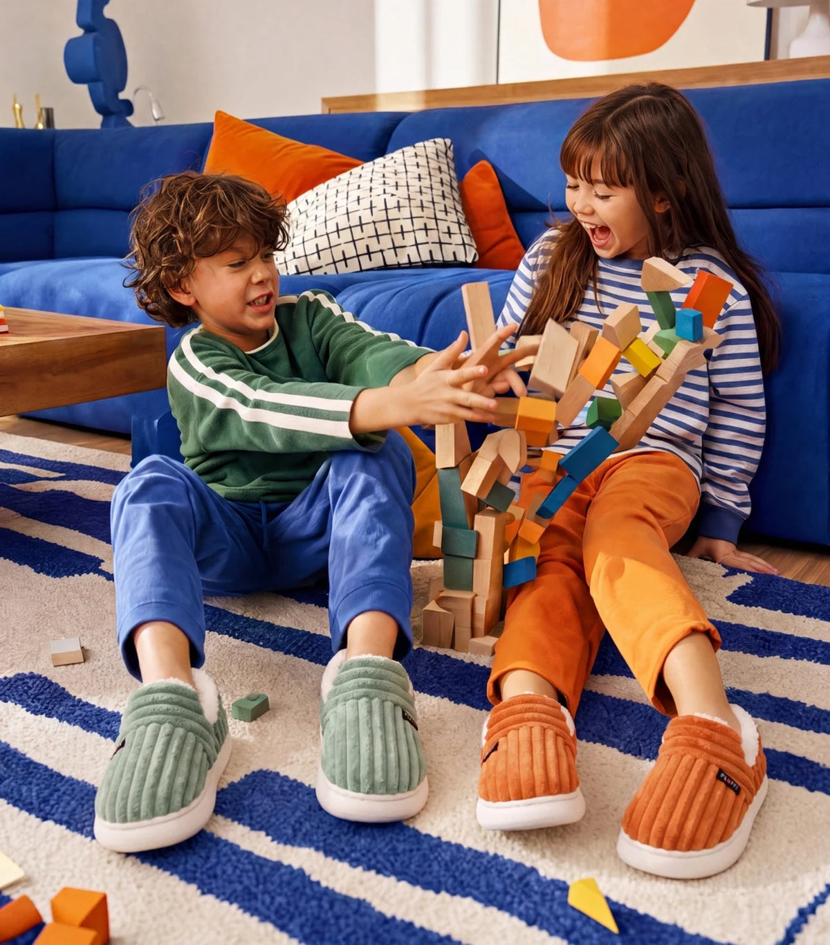 Pantoufles Nuage Enfant — Vert