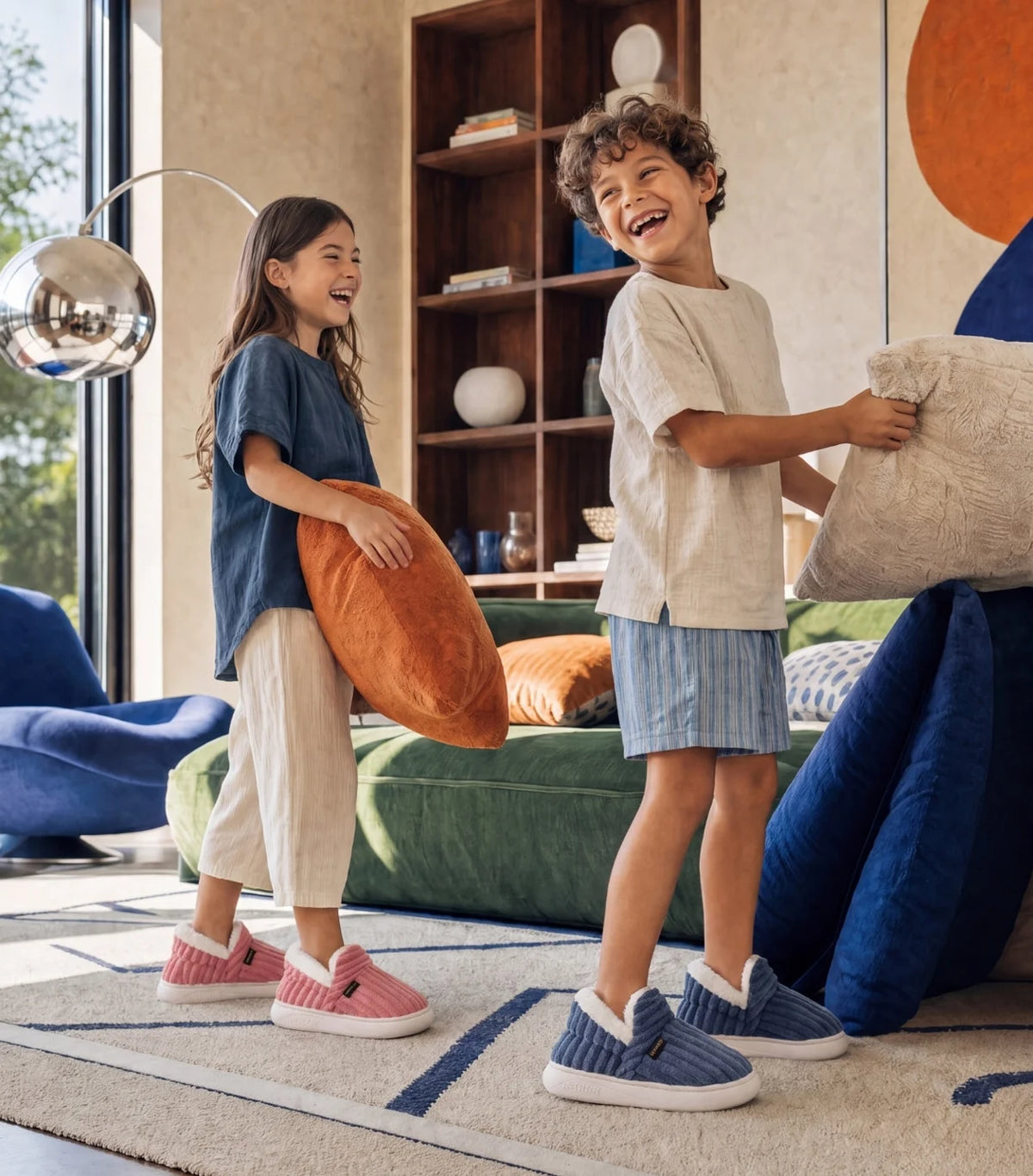 Pantoufles Nuage Enfant — Bleu