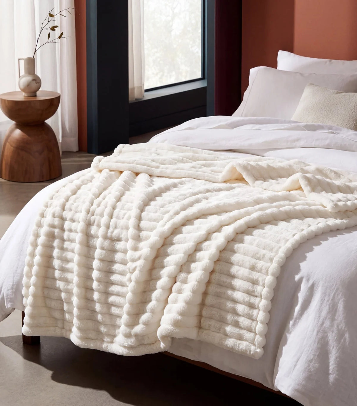 Plaid polaire Nuage — Blanc