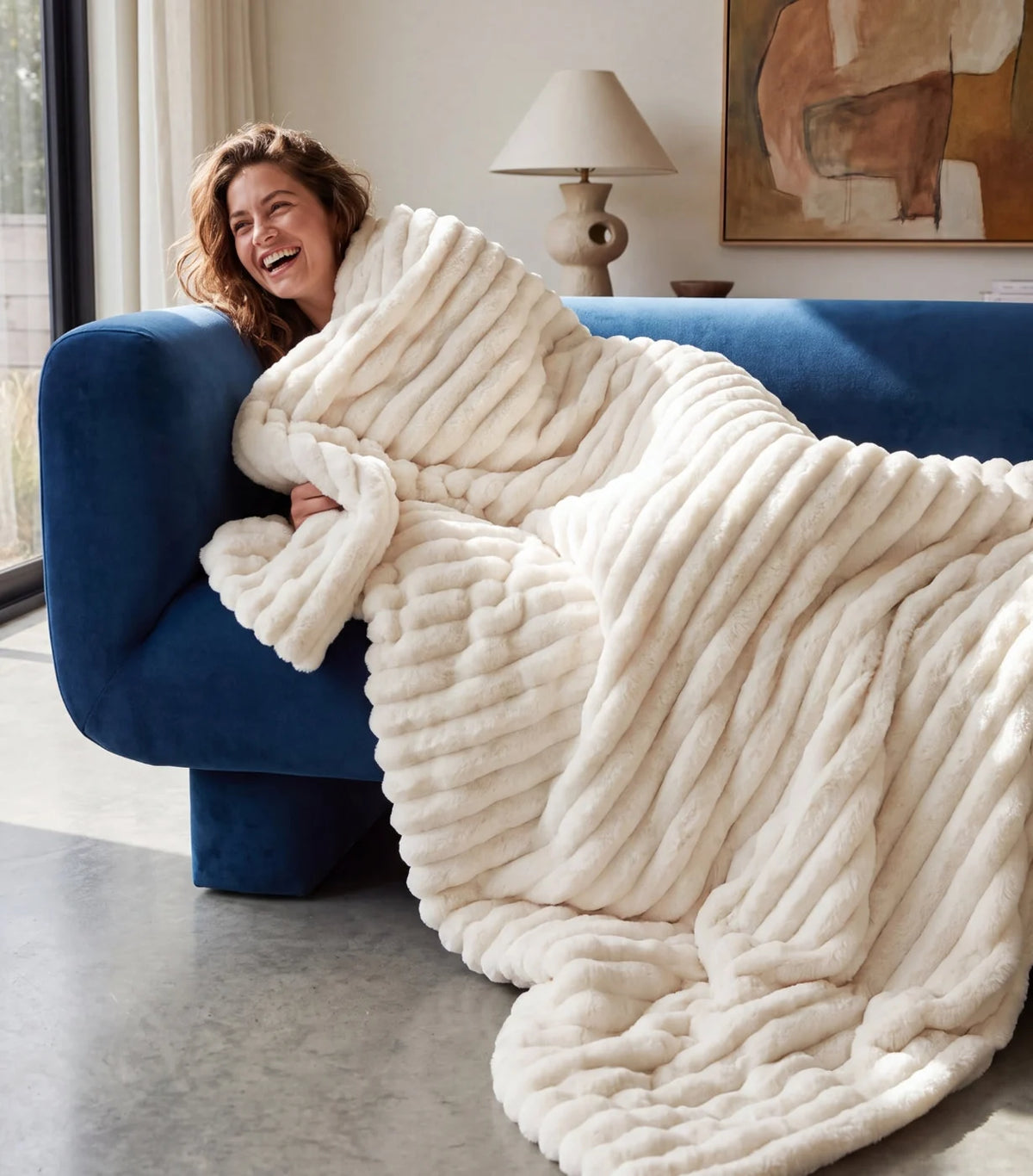 Plaid polaire Nuage — Blanc
