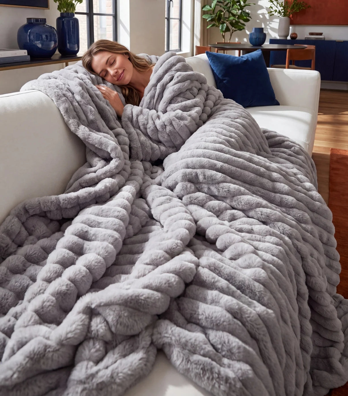 Plaid polaire Nuage — Gris