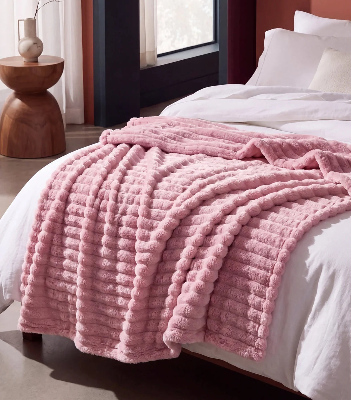 Plaid polaire Nuage — Rose