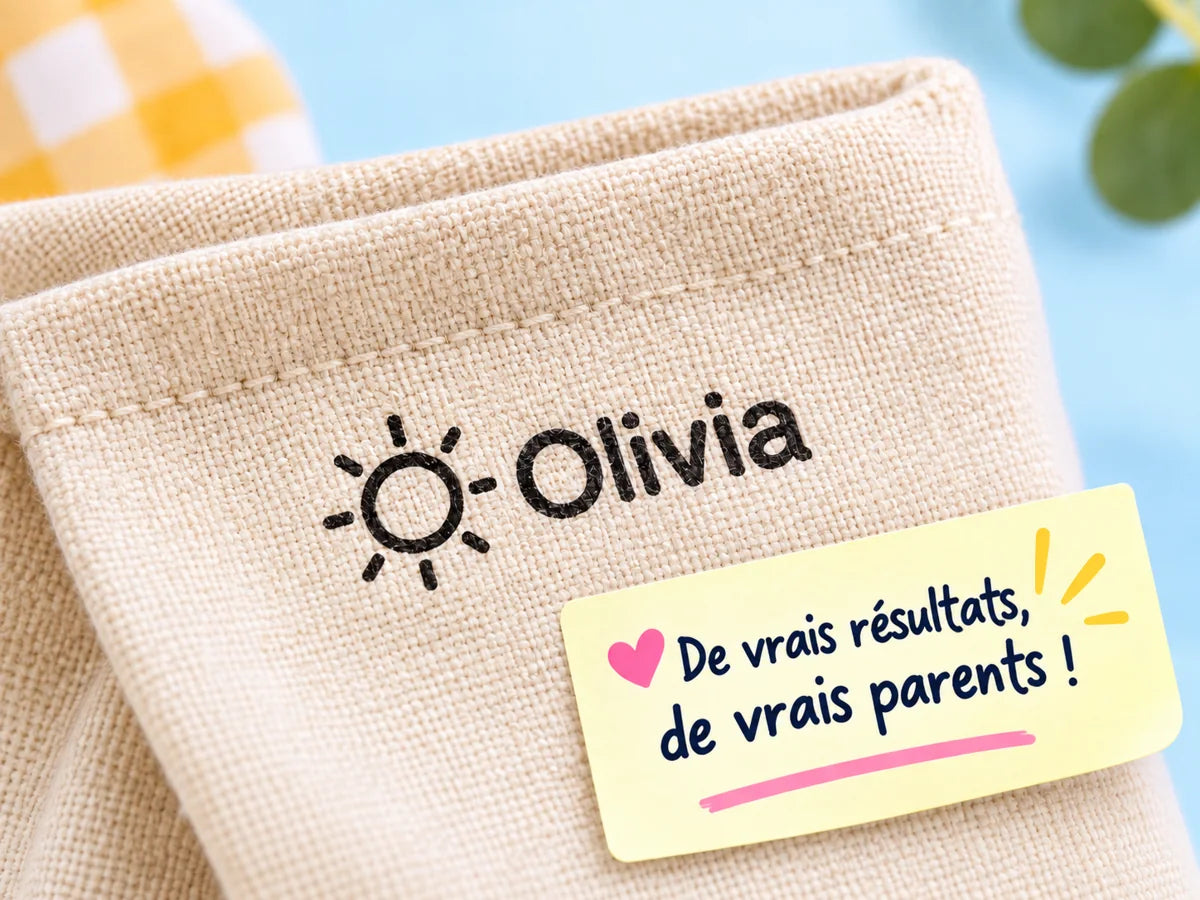 Prénom Olivia tamponné sur un sac en tissu